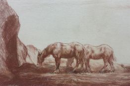Attrib Robert Herdman-Smith (British 1879-1945): Two Horses Grazing
