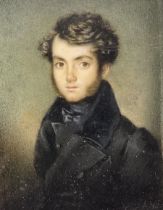 English School (Early 19th century): Portrait Miniature of a Regency Gentleman