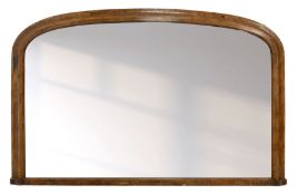 Victorian walnut overmantel mirror
