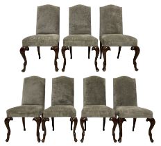 Set of seven Queen Anne design mahogany dining chairs