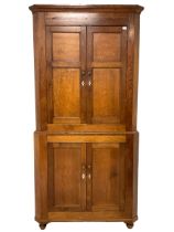 George III oak standing corner cupboard