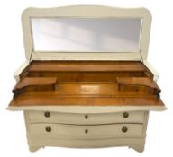French design painted mahogany serpentine dressing chest