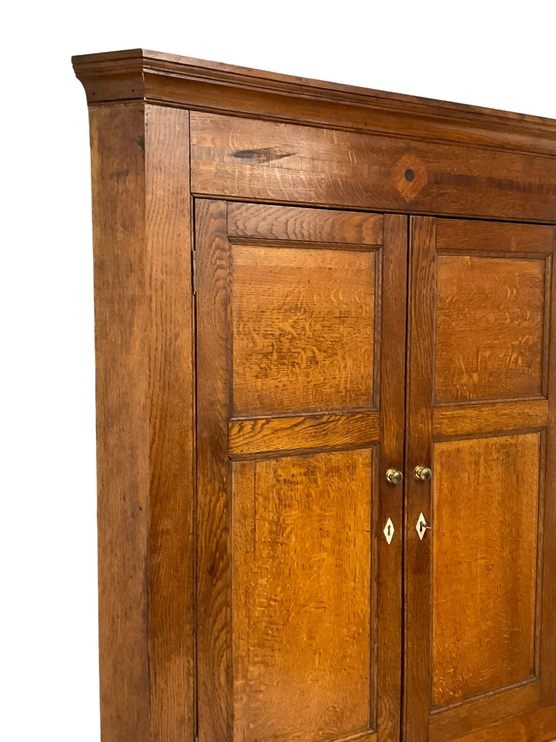 George III oak standing corner cupboard - Image 2 of 8