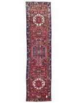 Persian Hamadan red ground runner