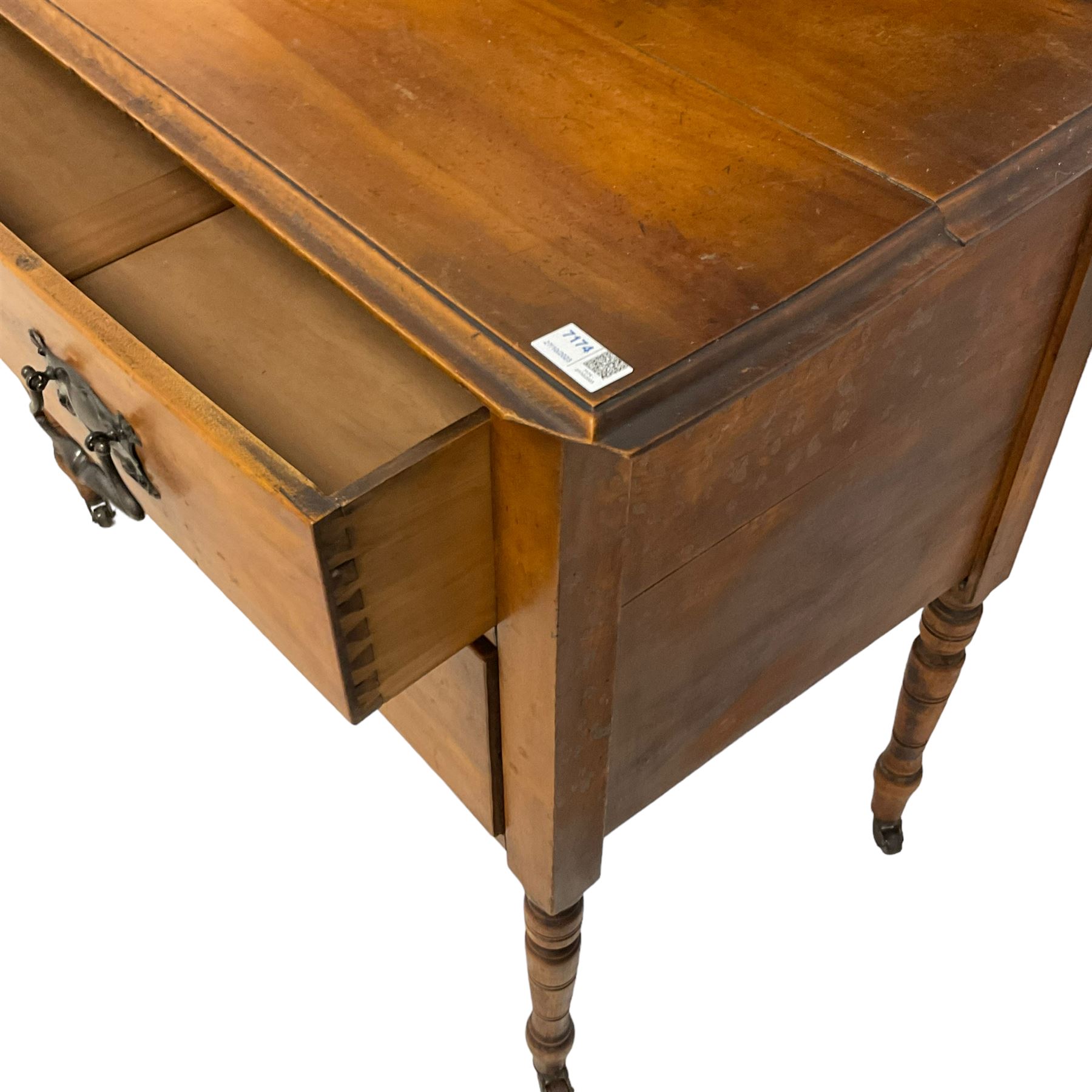 Late Victorian satin walnut dressing table - Image 5 of 7