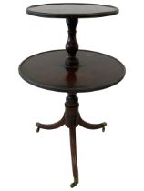 George III mahogany two-tier dumb waiter