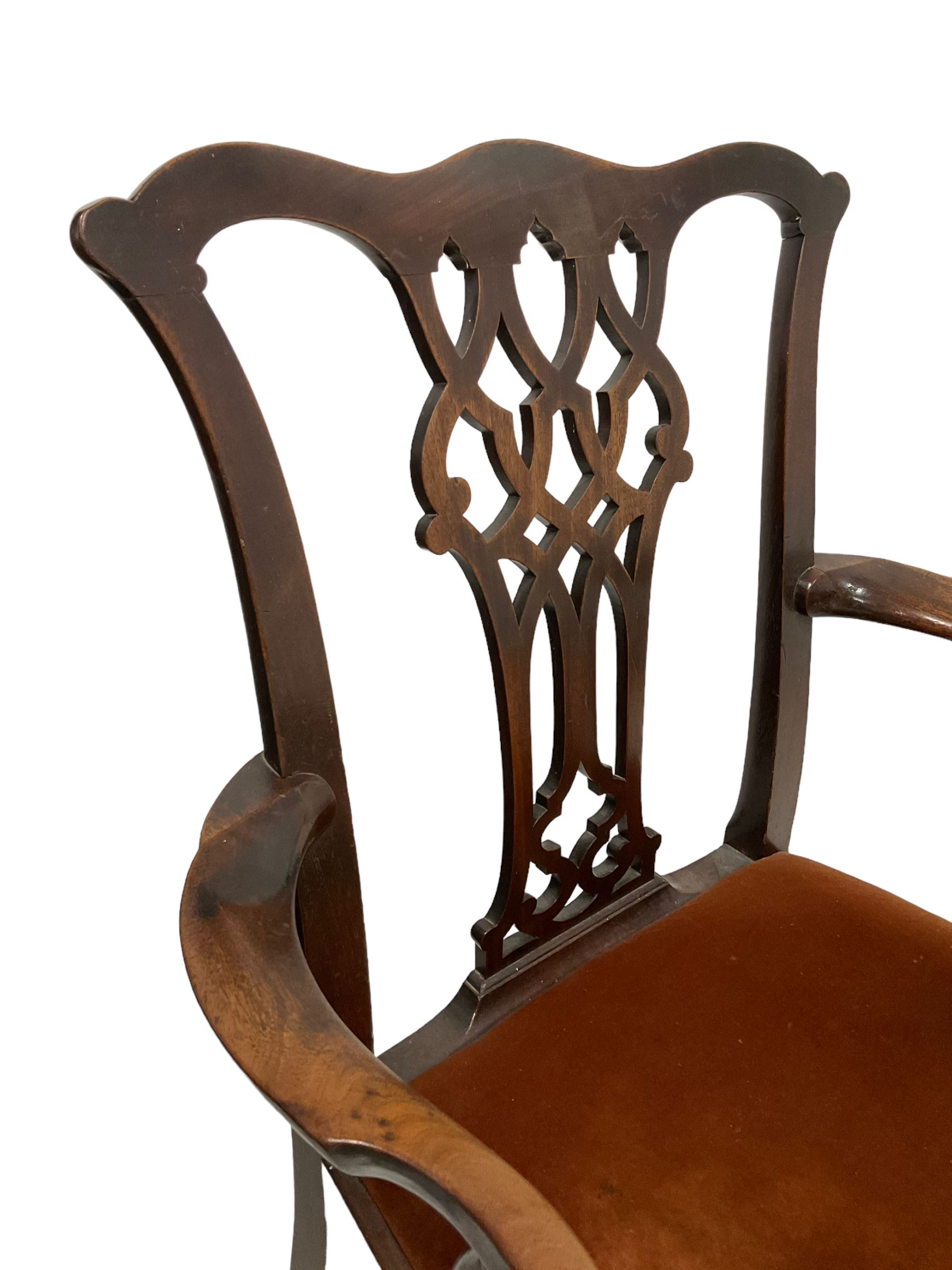 George III mahogany elbow chair - Image 4 of 6