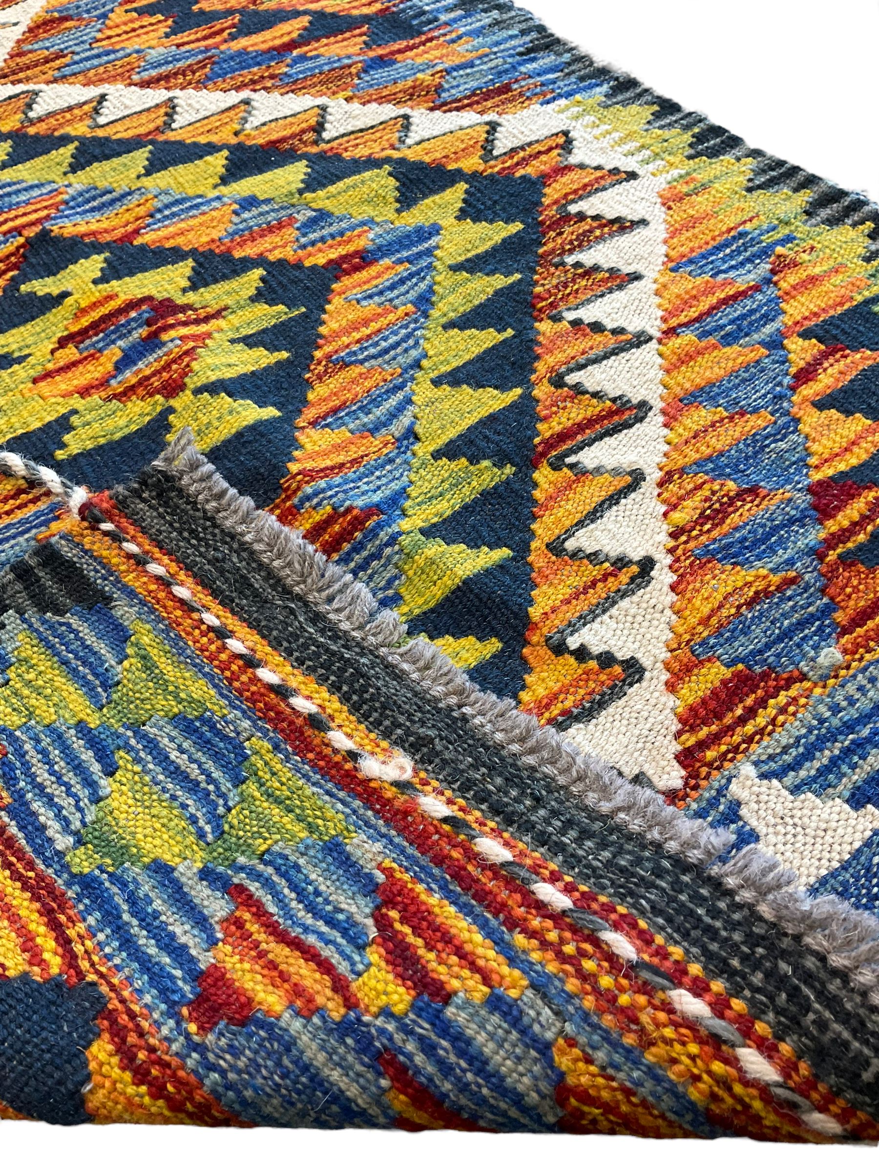 Chobi Kilim multi-colour runner rug - Image 4 of 4
