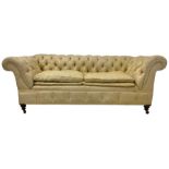 Early 20th century mahogany framed Chesterfield sofa