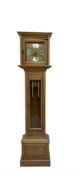 German - 20th century light oak longcase clock