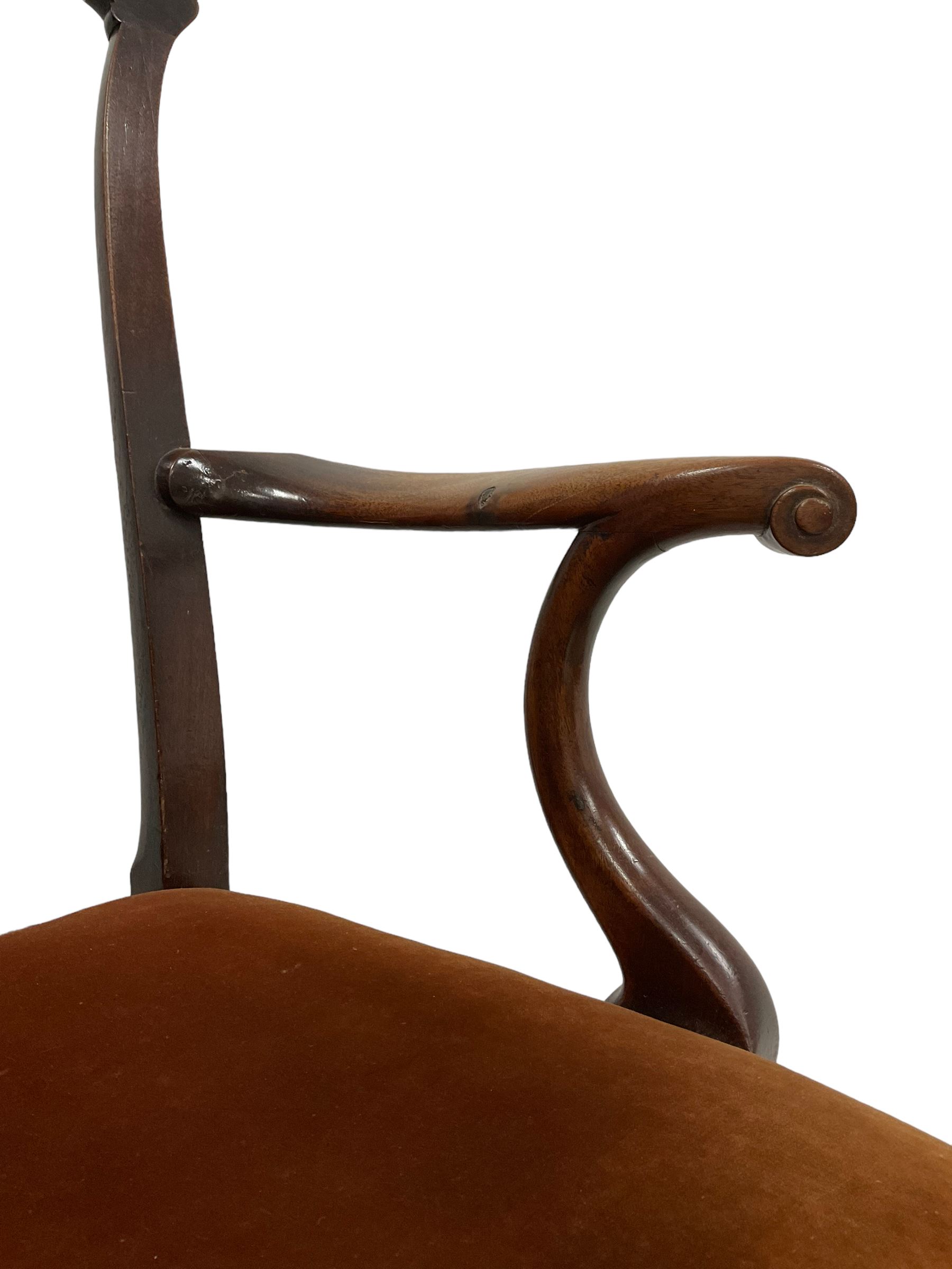 George III mahogany elbow chair - Image 6 of 6