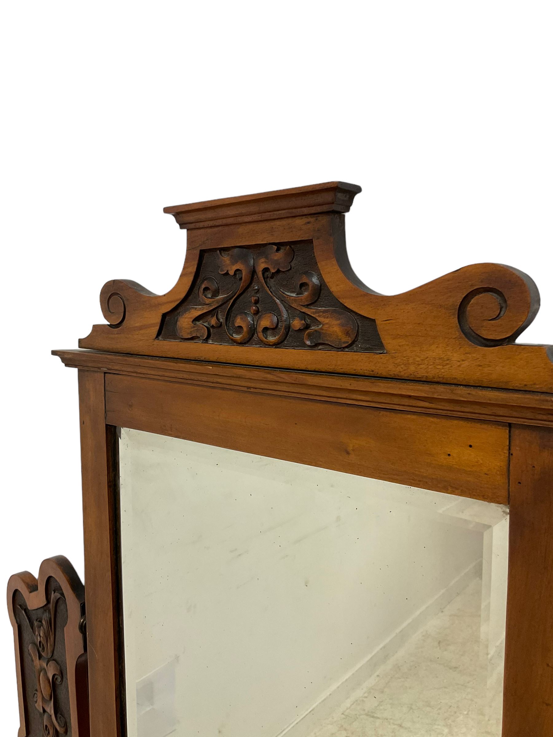 Late Victorian satin walnut dressing table - Image 3 of 7