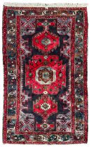 Persian Hamadan indigo ground rug