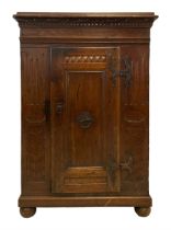 18th century carved oak standing cupboard