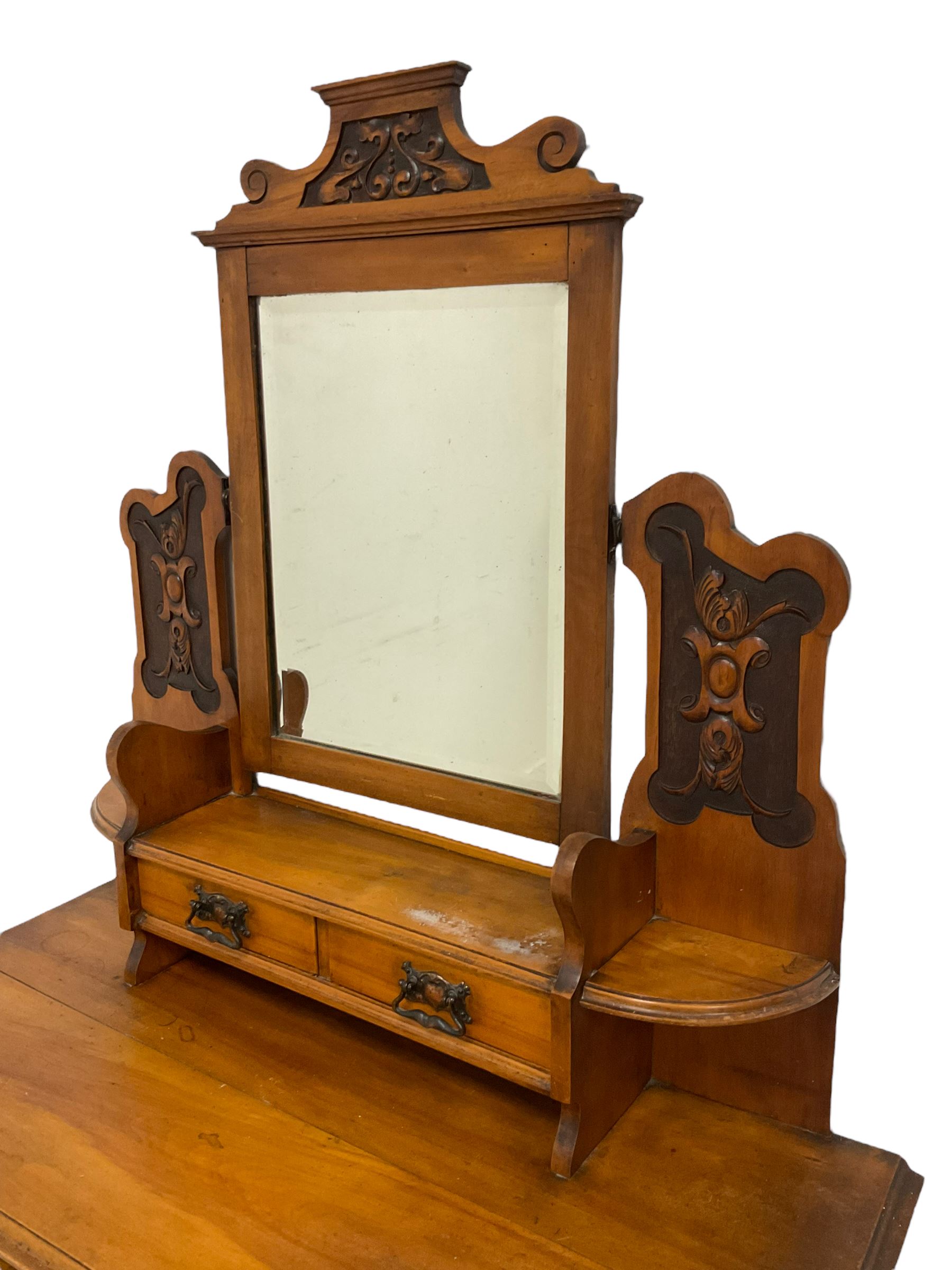 Late Victorian satin walnut dressing table - Image 7 of 7