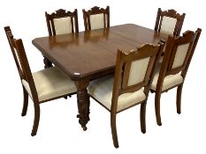 Late Victorian walnut extending dining table