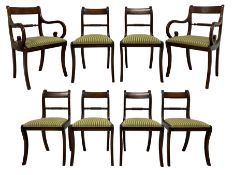 Set of eight Regency design mahogany dining chairs