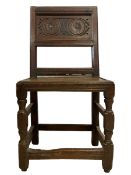 17th century oak backstool