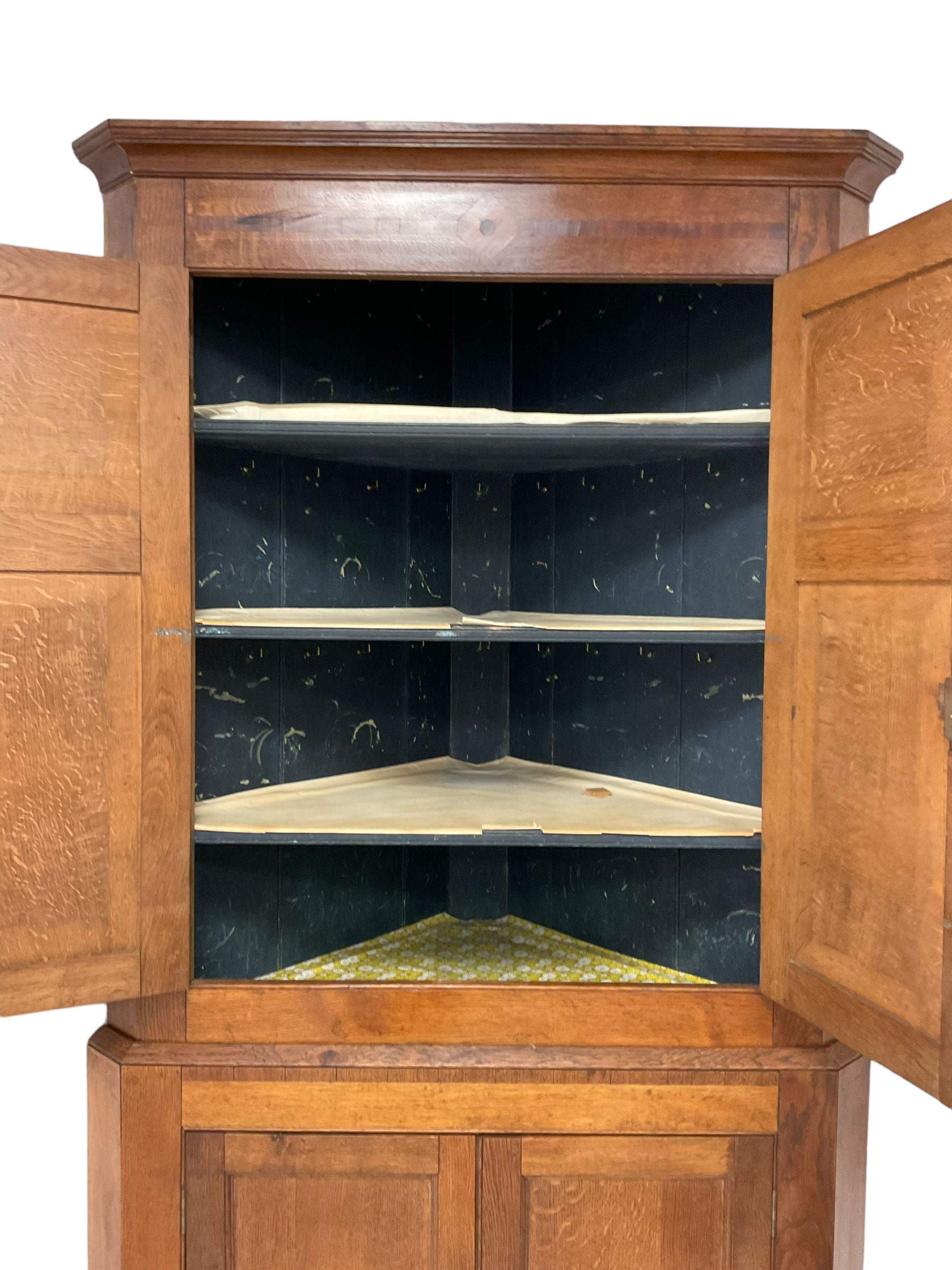 George III oak standing corner cupboard - Image 6 of 8