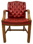 Georgian design mahogany framed elbow chair