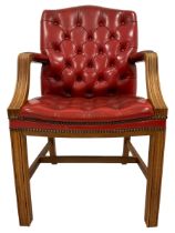 Georgian design mahogany framed elbow chair