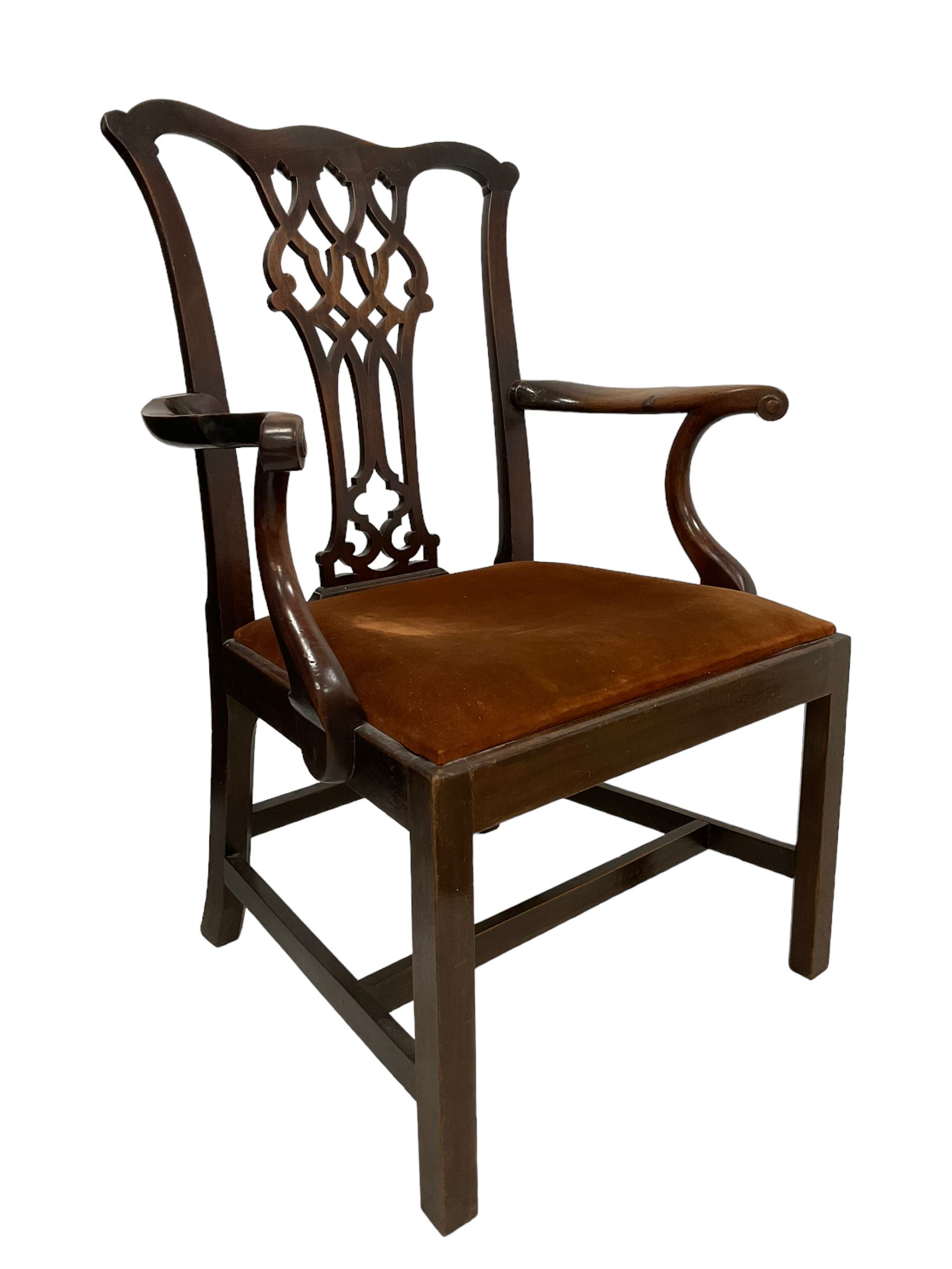 George III mahogany elbow chair - Image 5 of 6