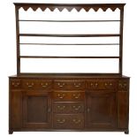 George III oak Yorkshire dresser and rack