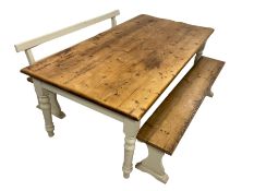 Pine farmhouse dining table