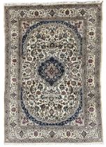 Perisan Kashan ivory ground rug