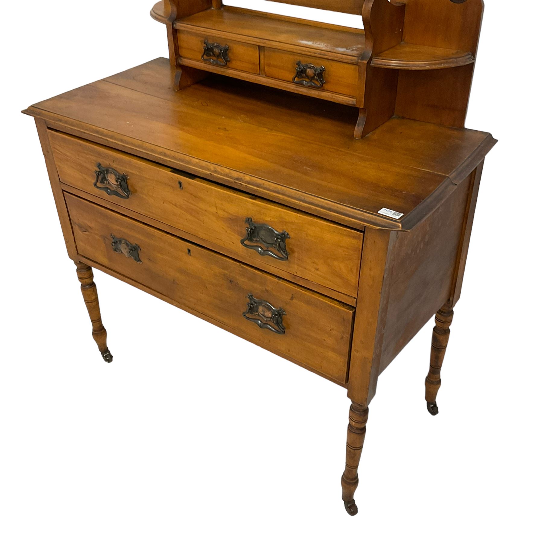 Late Victorian satin walnut dressing table - Image 4 of 7