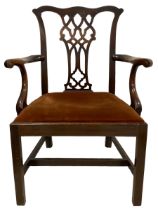 George III mahogany elbow chair