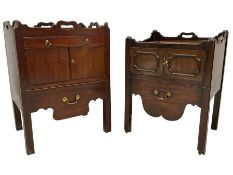 George III mahogany tray-top night cabinet