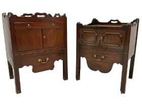 George III mahogany tray-top night cabinet