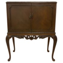 Mid-to-late 20th century mahogany cocktail cabinet