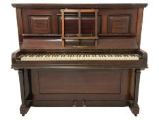 John Grey & Son of York and Hull - mid 20th-century upright overstrung iron framed piano with an und