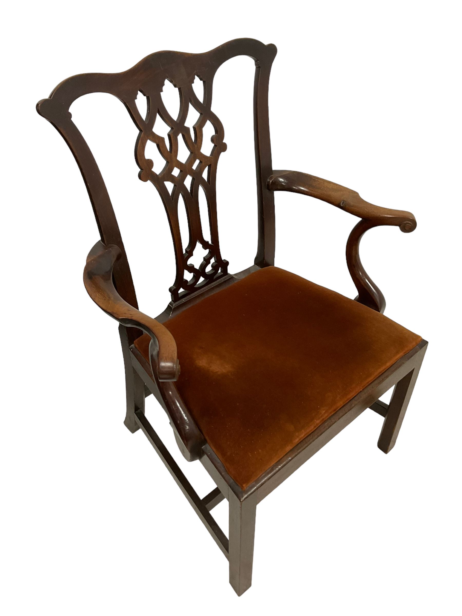 George III mahogany elbow chair - Image 3 of 6