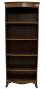 Edwardian mahogany bow-front open bookcase