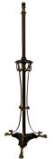 Victorian brass and ebonised metal standard lamp