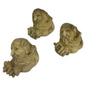 Set of three Classical design cast stone wall plaque or mask