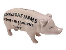 Cast iron Harrisons Hams money box