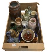 Denby stoneware vase and other studio pottery in one box