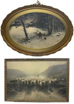 English School 19th Century: Shepherd and Flock