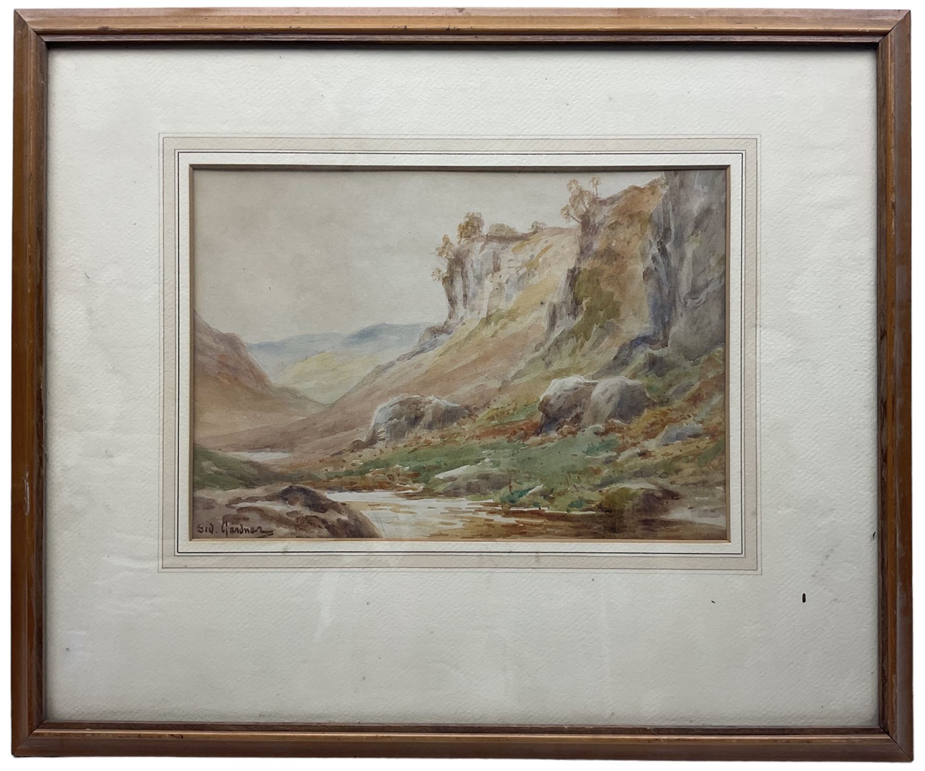 Sidney Valentine Gardner (Staithes Group 1869-1957): Valley Landscape - Image 2 of 3