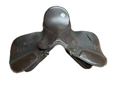 Brown leather horses saddle