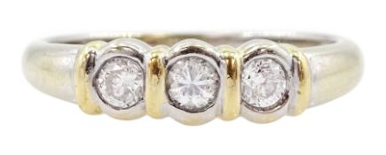 18ct white gold diamond three stone ring