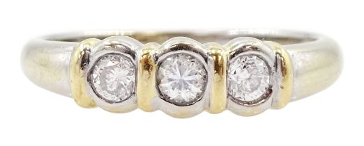 18ct white gold diamond three stone ring