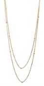Early 20th century 10ct gold rope and ball link chain necklace