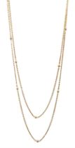 Early 20th century 10ct gold rope and ball link chain necklace