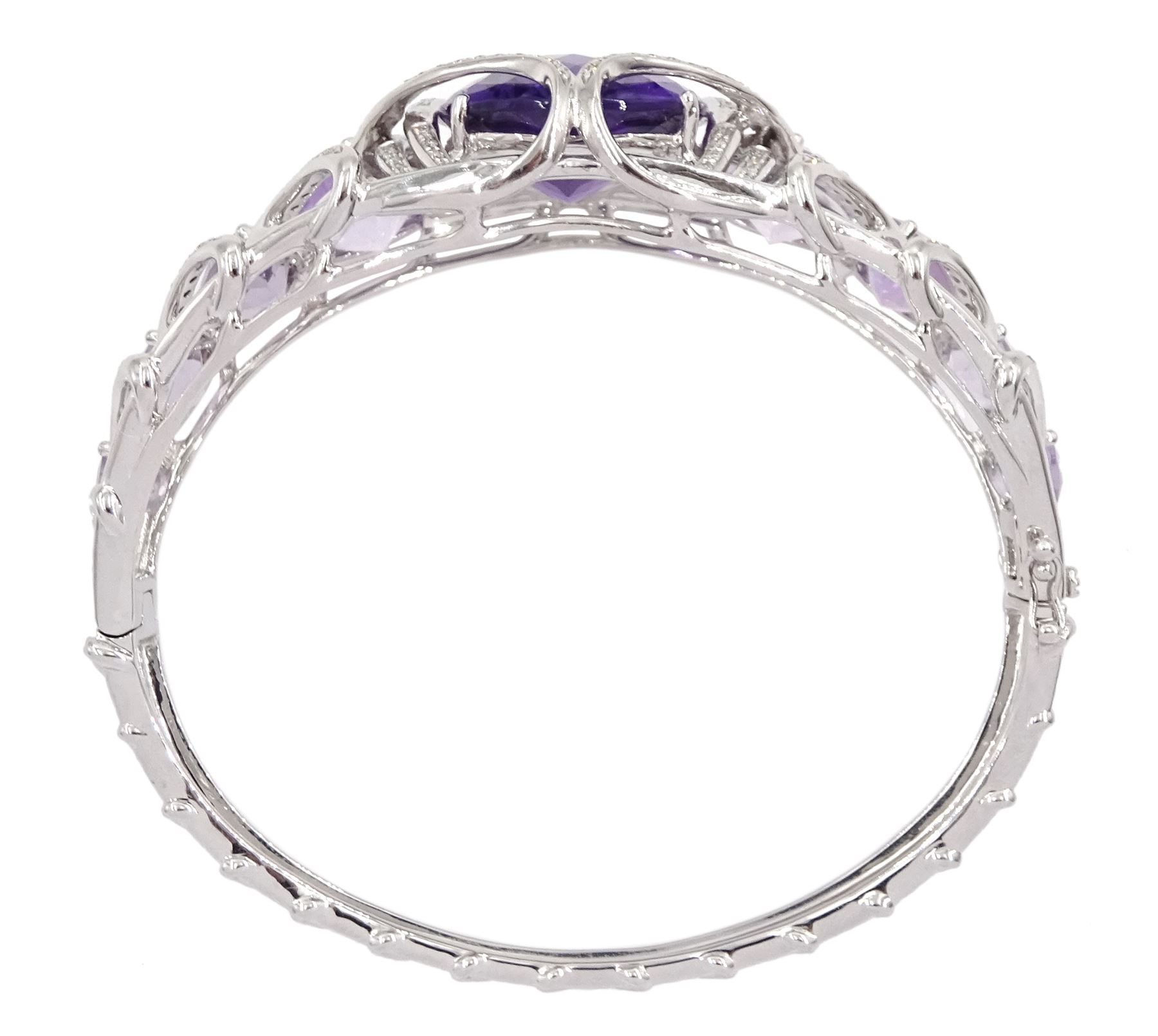 18ct white gold amethyst and diamond suite - Image 13 of 15