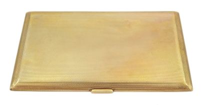 9ct gold engine turned cigarette case by W H Manton Ltd